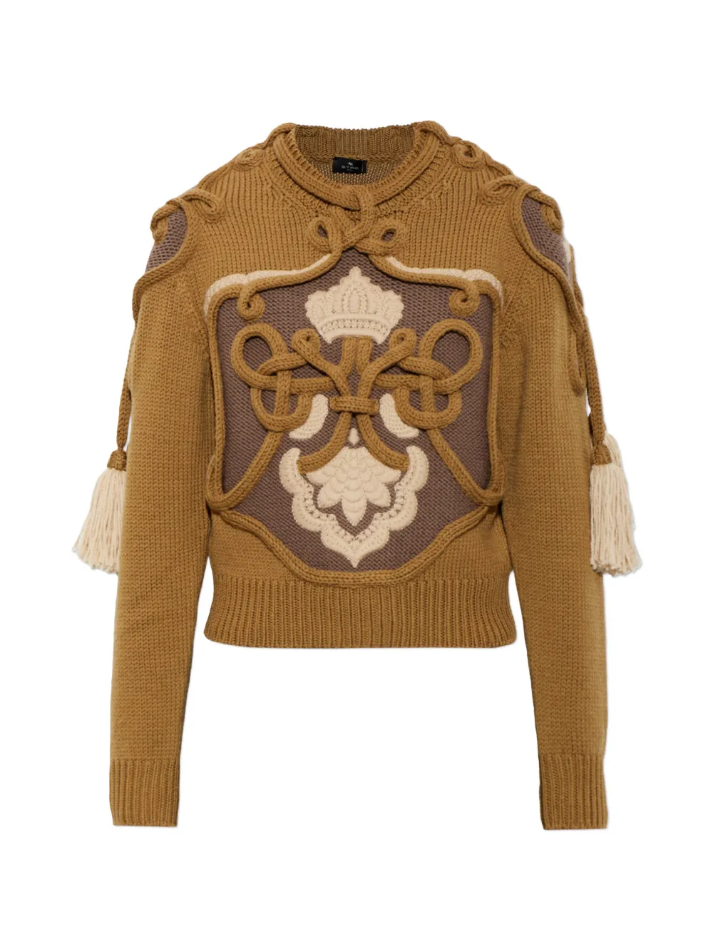 ETRO embroidered tassel-detail sweater Bruin