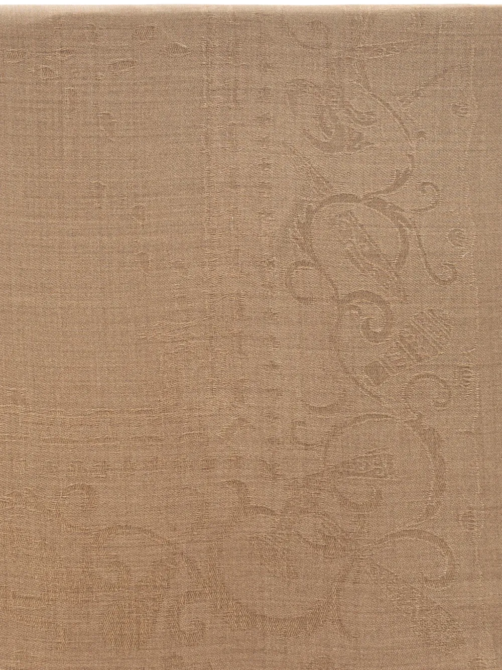 Ferragamo Sjaal met jacquard en franje Beige