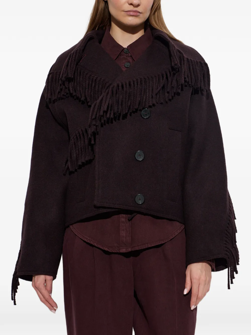 IRO Daring fringed jacket Rood