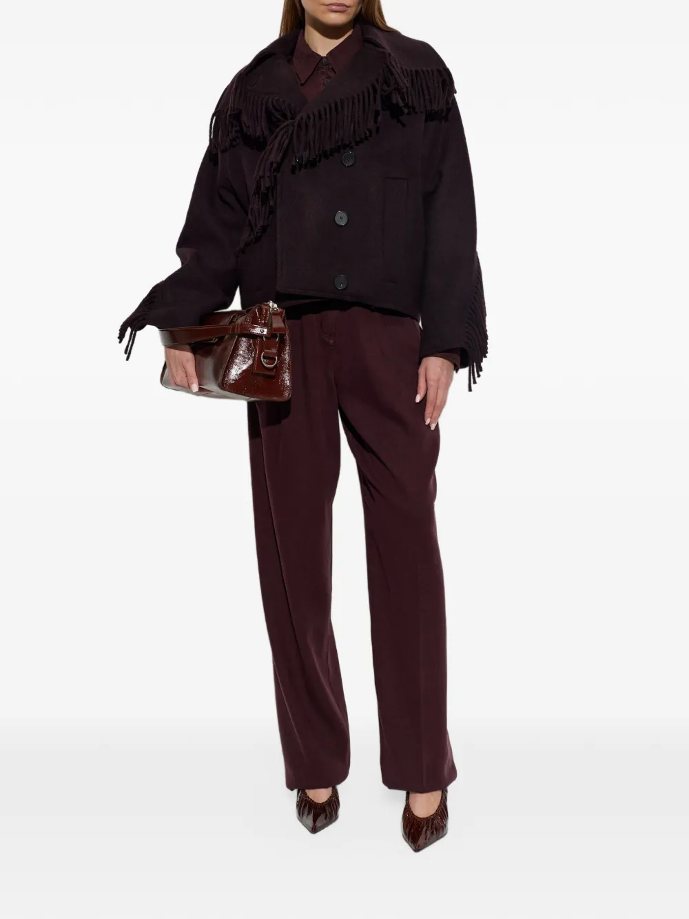 IRO Daring fringed jacket Rood