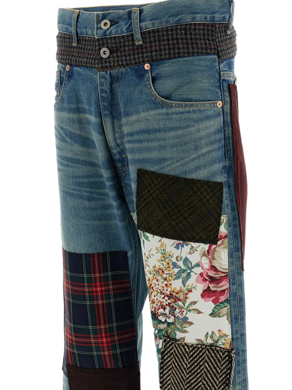 Junya Watanabe MAN patchwork jeans Blauw