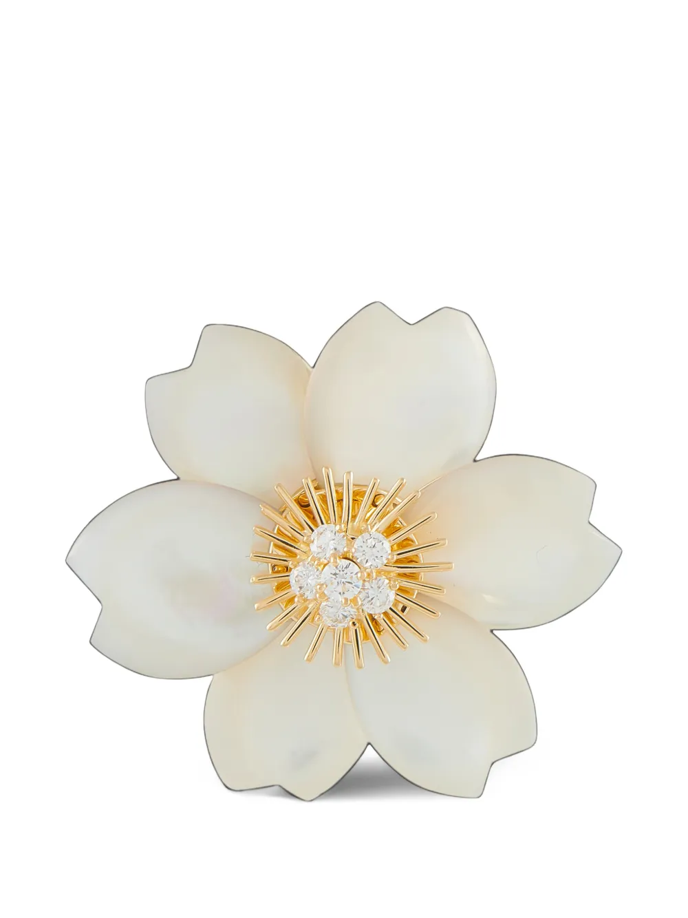Van Cleef & Arpels Pre-Owned diamond and mother-of-pearl brooch - Oro