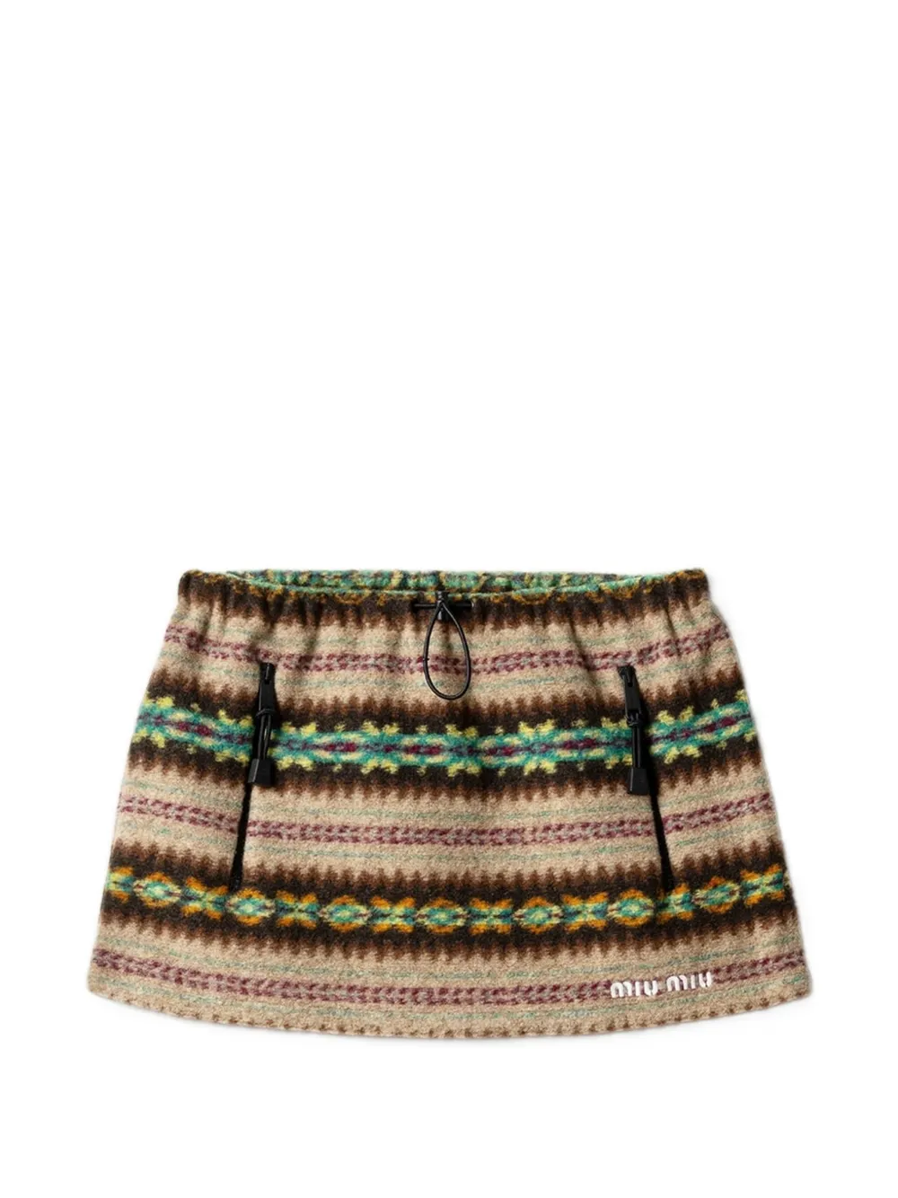 Miu Miu Minigonna con motivo Fair Isle - Toni neutri