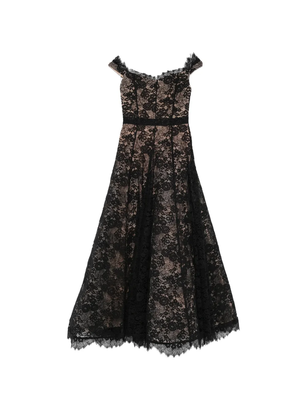 alice + olivia lace off-shoulder maxi dress - Black