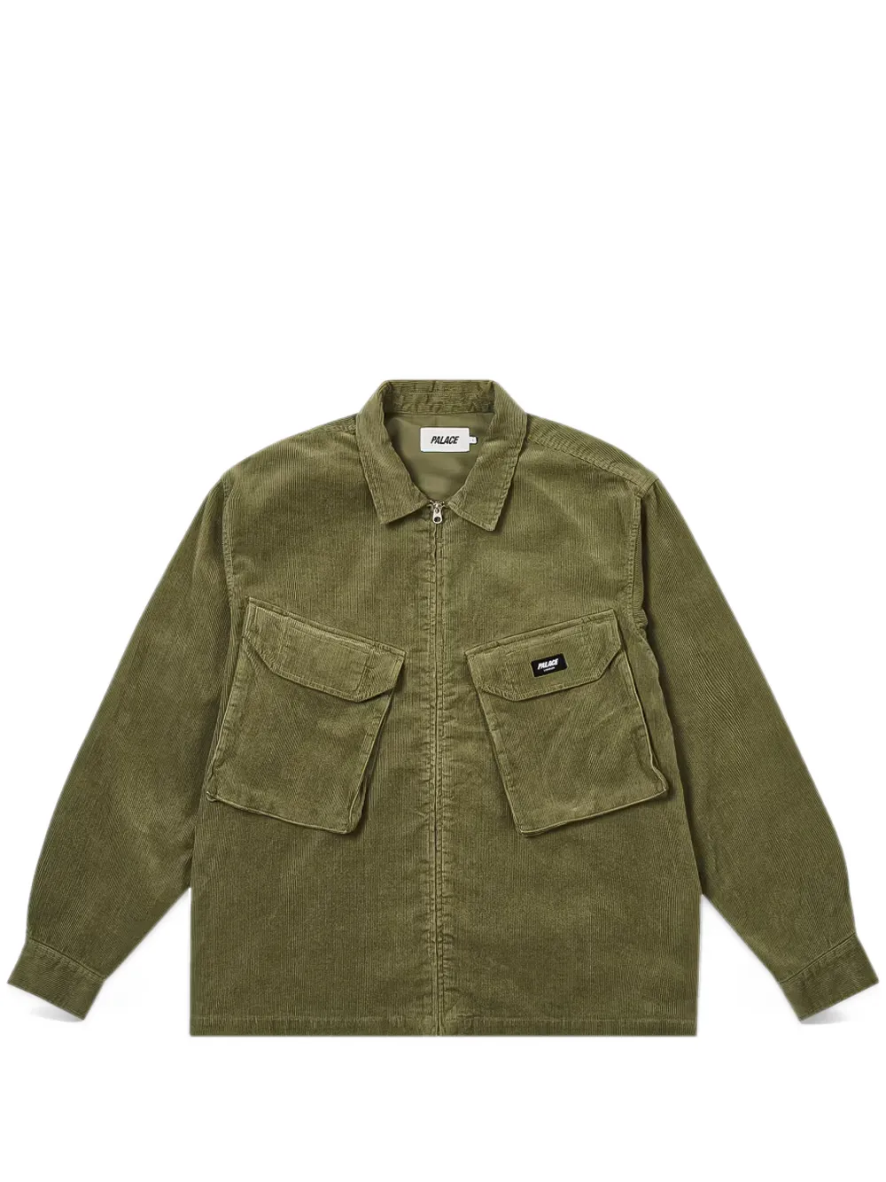 Palace corduroy zip-up overshirt Groen