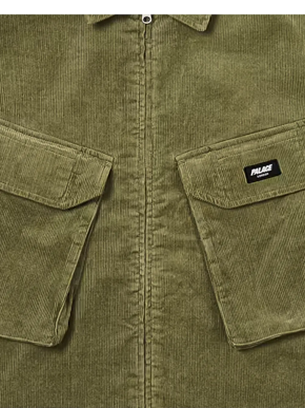 Palace corduroy zip-up overshirt Groen
