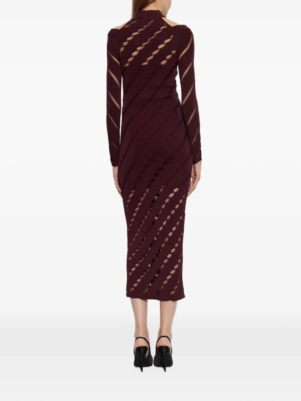 IRO Unforgiven ladder-stitch midi dress Rood