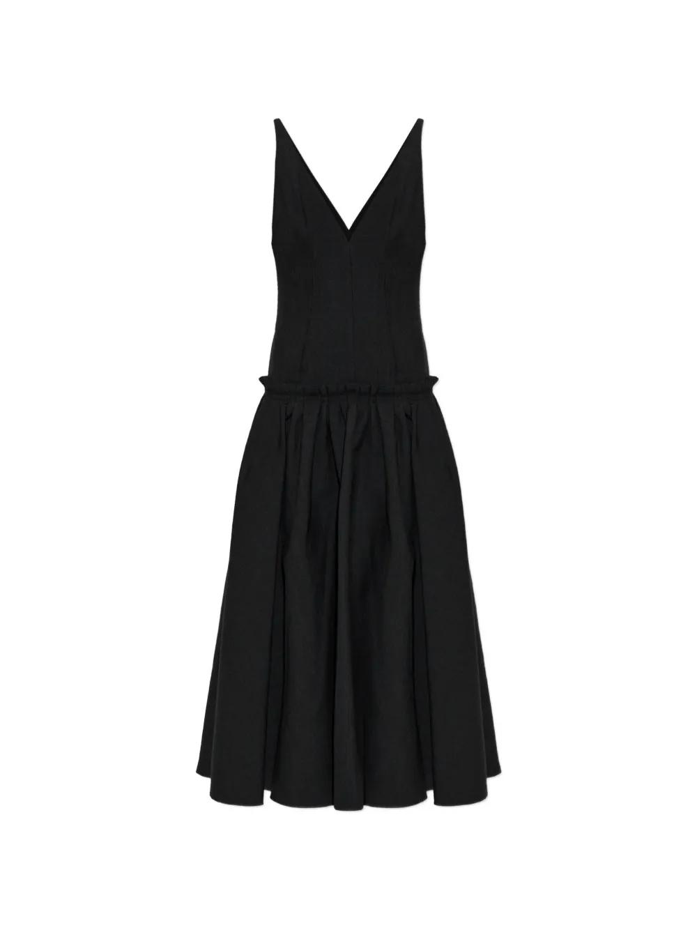 AMI Paris maxi grey low-waisted wool dress Grijs