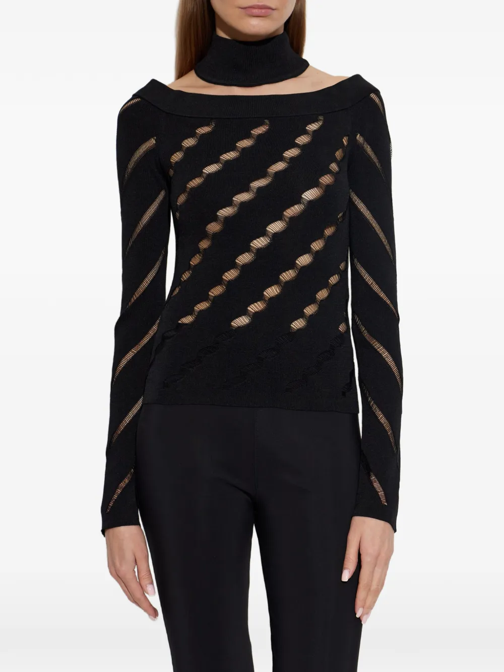 IRO Unseen ladder-knit top Zwart
