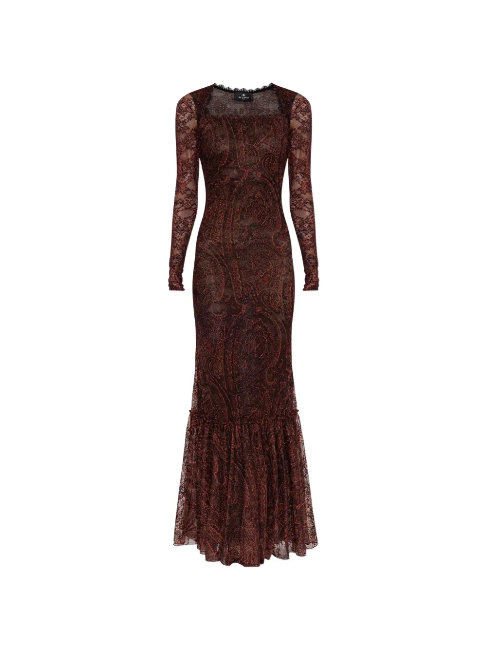 ETRO paisley-print lace maxi dress - Braun