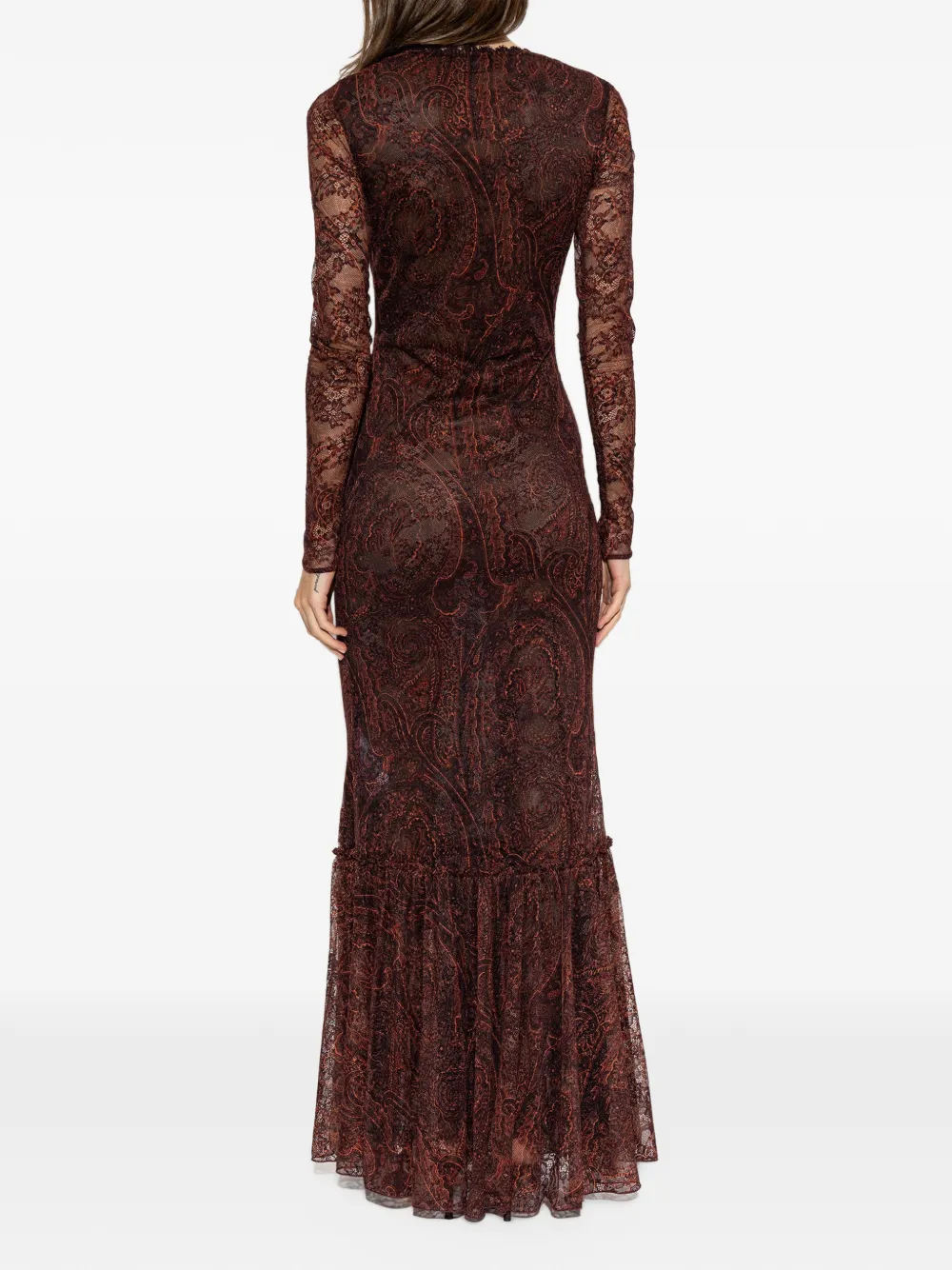 ETRO paisley-print lace maxi dress Bruin