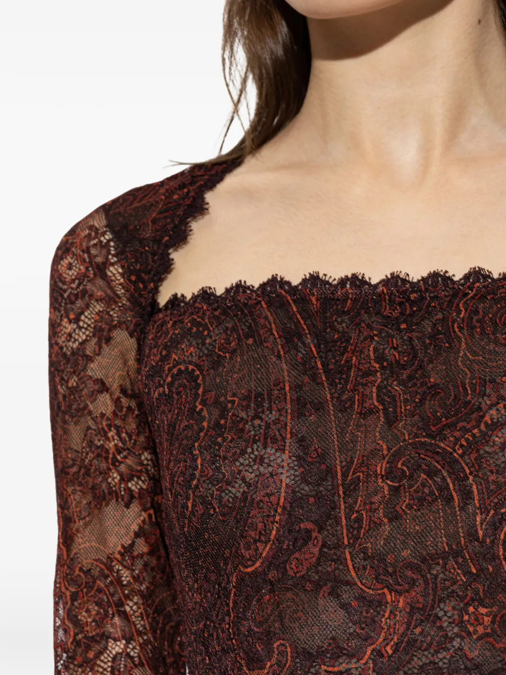 ETRO paisley-print lace maxi dress Bruin