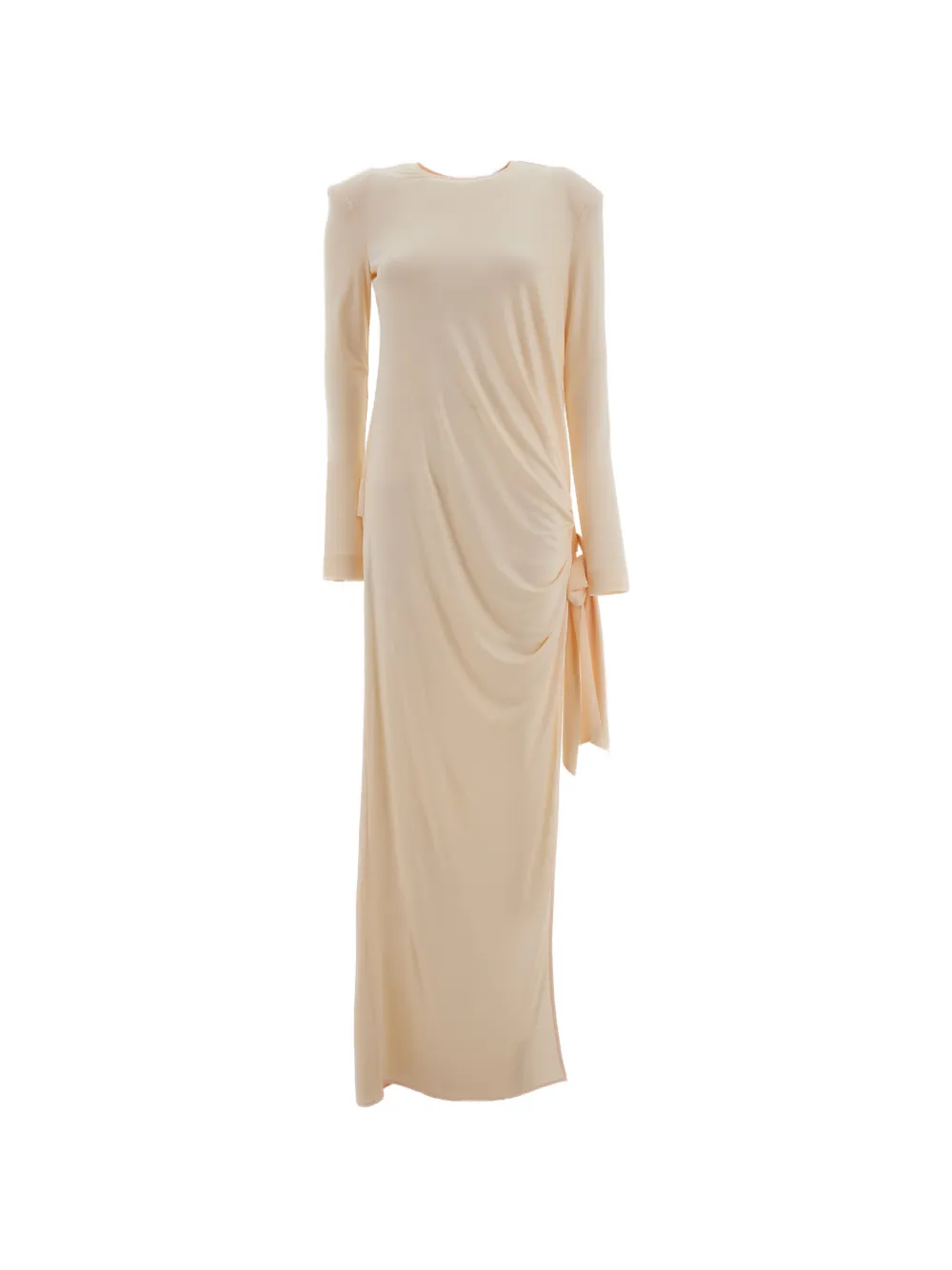 The Attico draped-detail side-slit dress Beige
