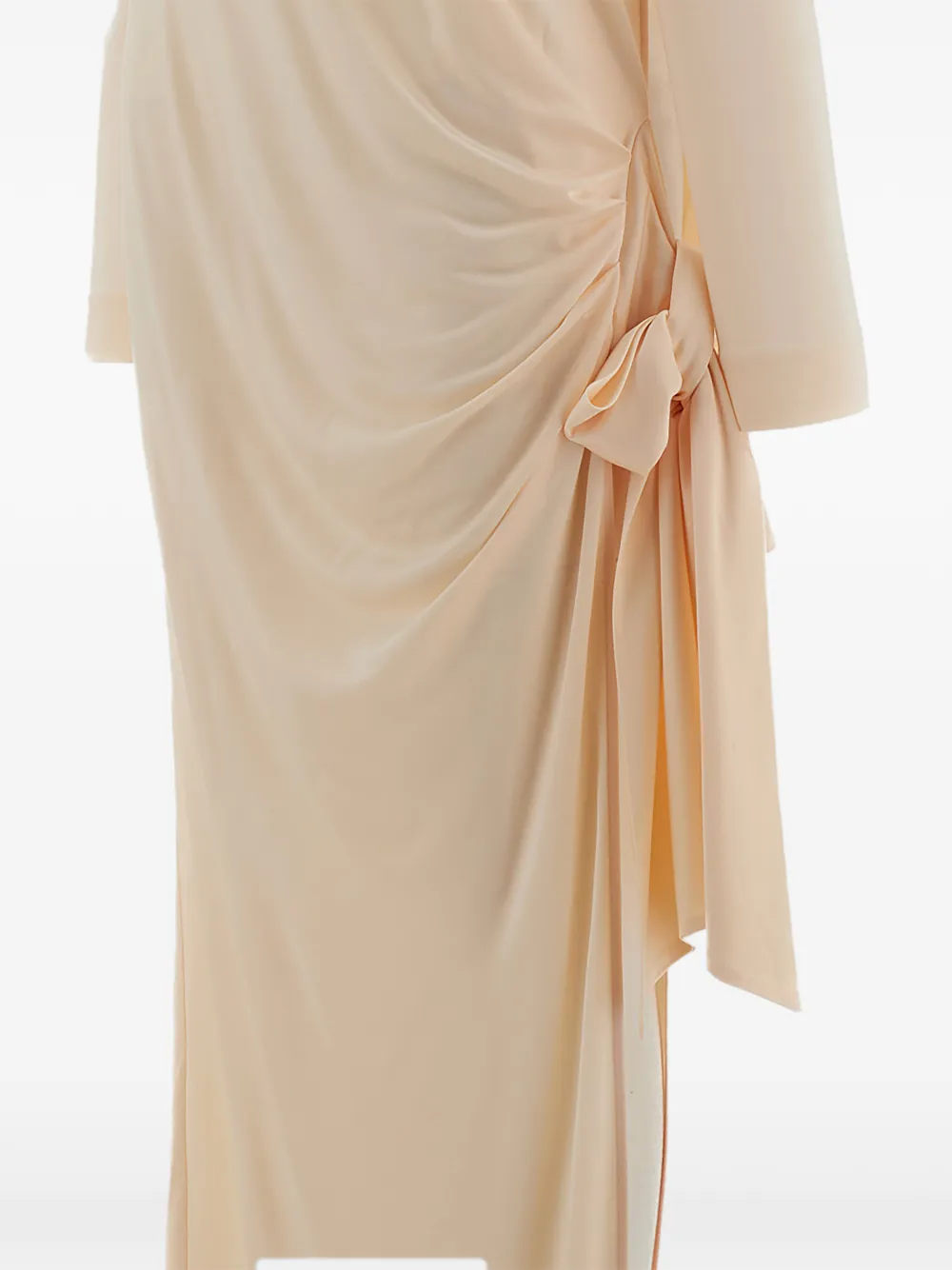 The Attico draped-detail side-slit dress Beige