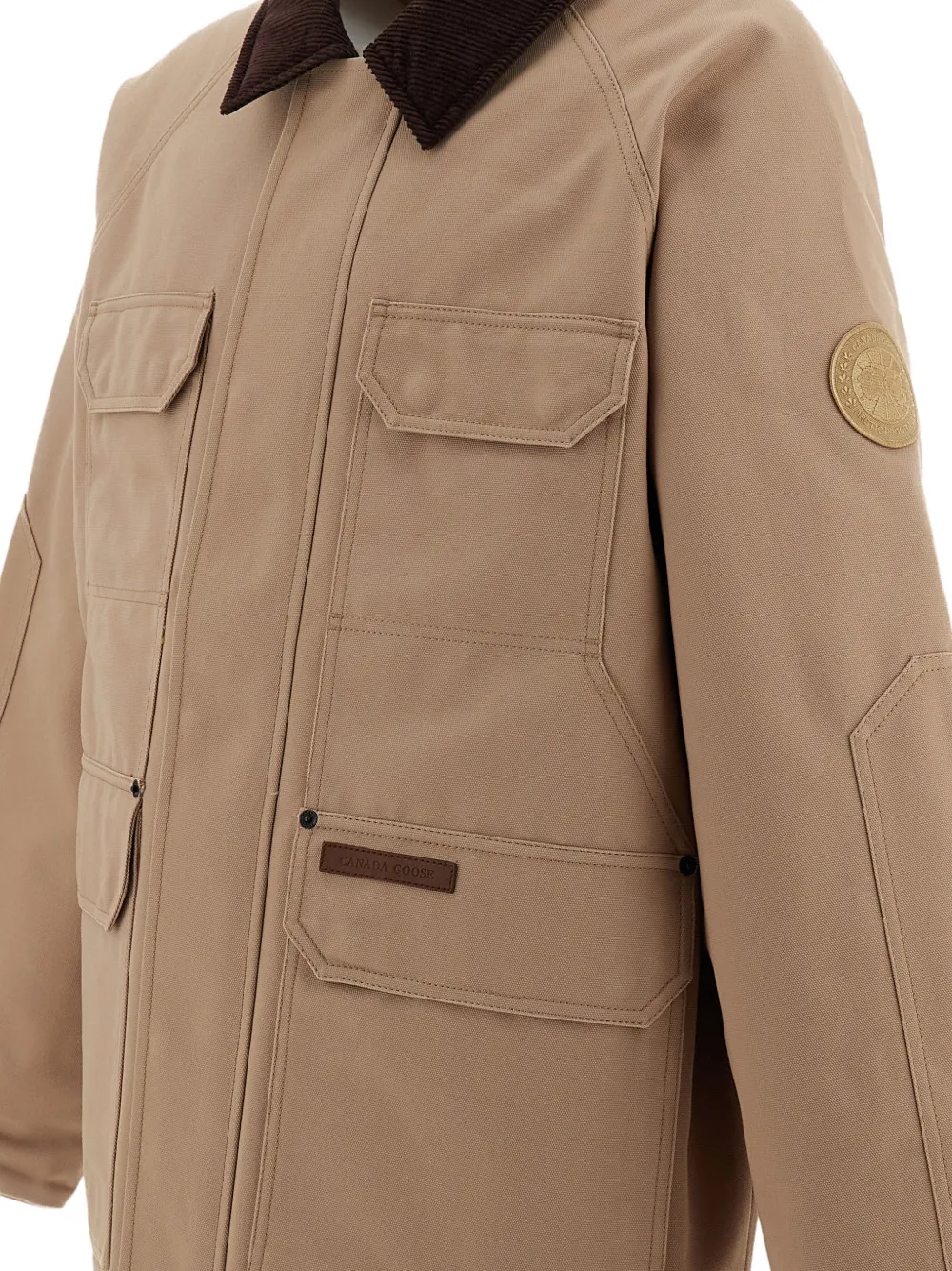 Canada Goose Garrison corduroy-collar patch-pocket jacket Beige