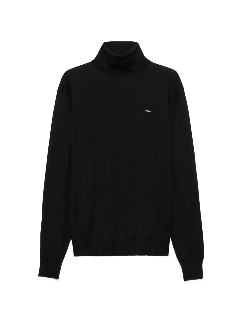 Prada Maglione a collo alto con logo - Nero