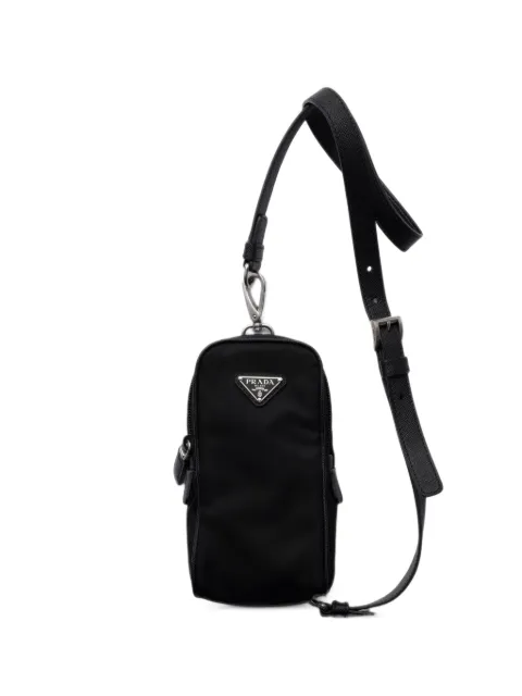Prada logo-plaque shoulder bag