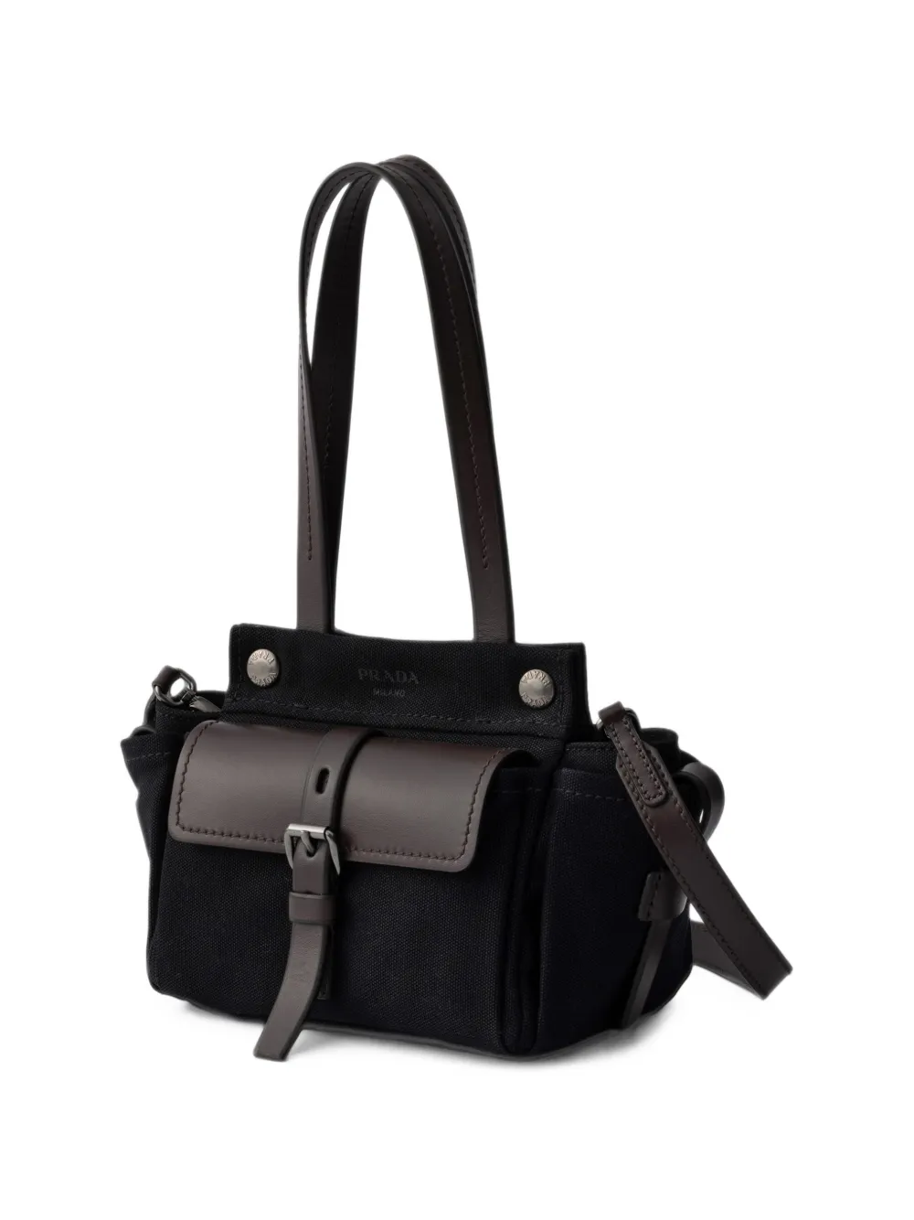 Prada Route leather mini tote bag Zwart