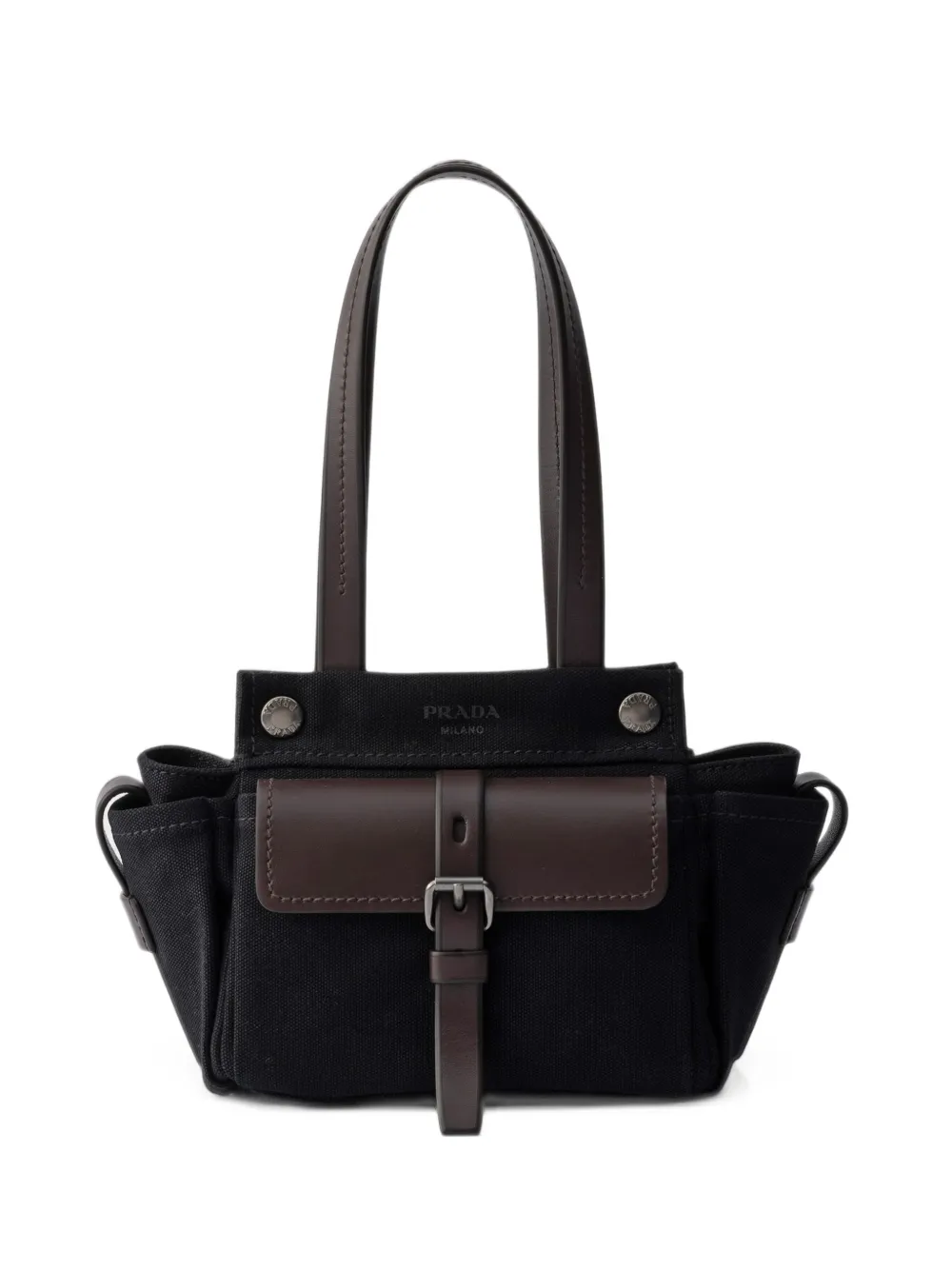 Prada Route leather mini tote bag Zwart