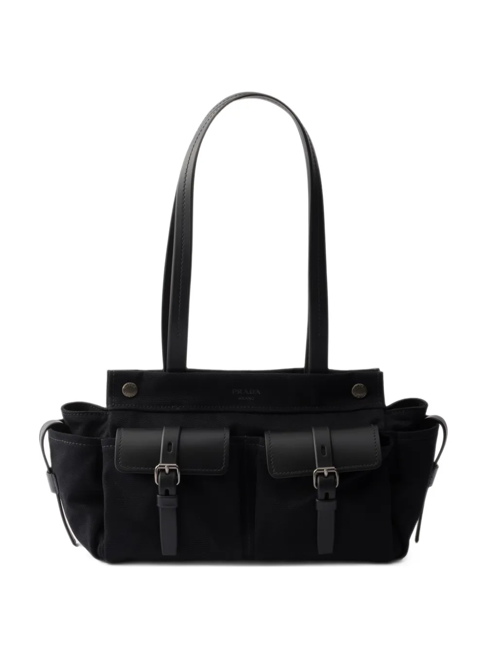 Prada Route medium leather tote bag - Nero
