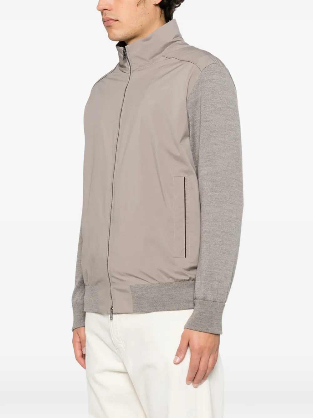 Paul & Shark panelled zip jacket Grijs