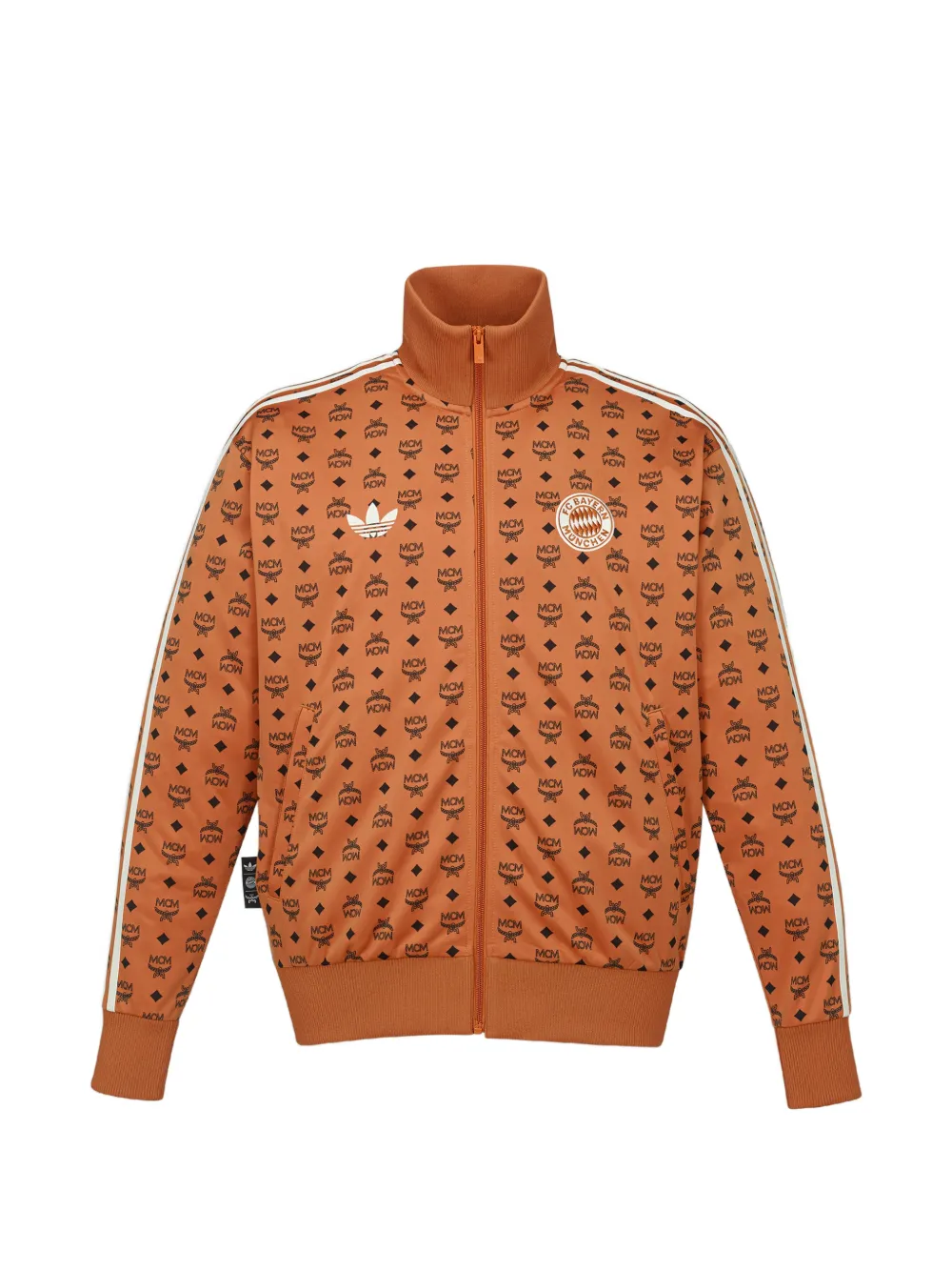 MCM x adidas x FC Bayern veste à imprimé monogrammé et patch logo - Orange MCM x adidas x FC Bayern veste à imprimé monogrammé et patch logo - Orange