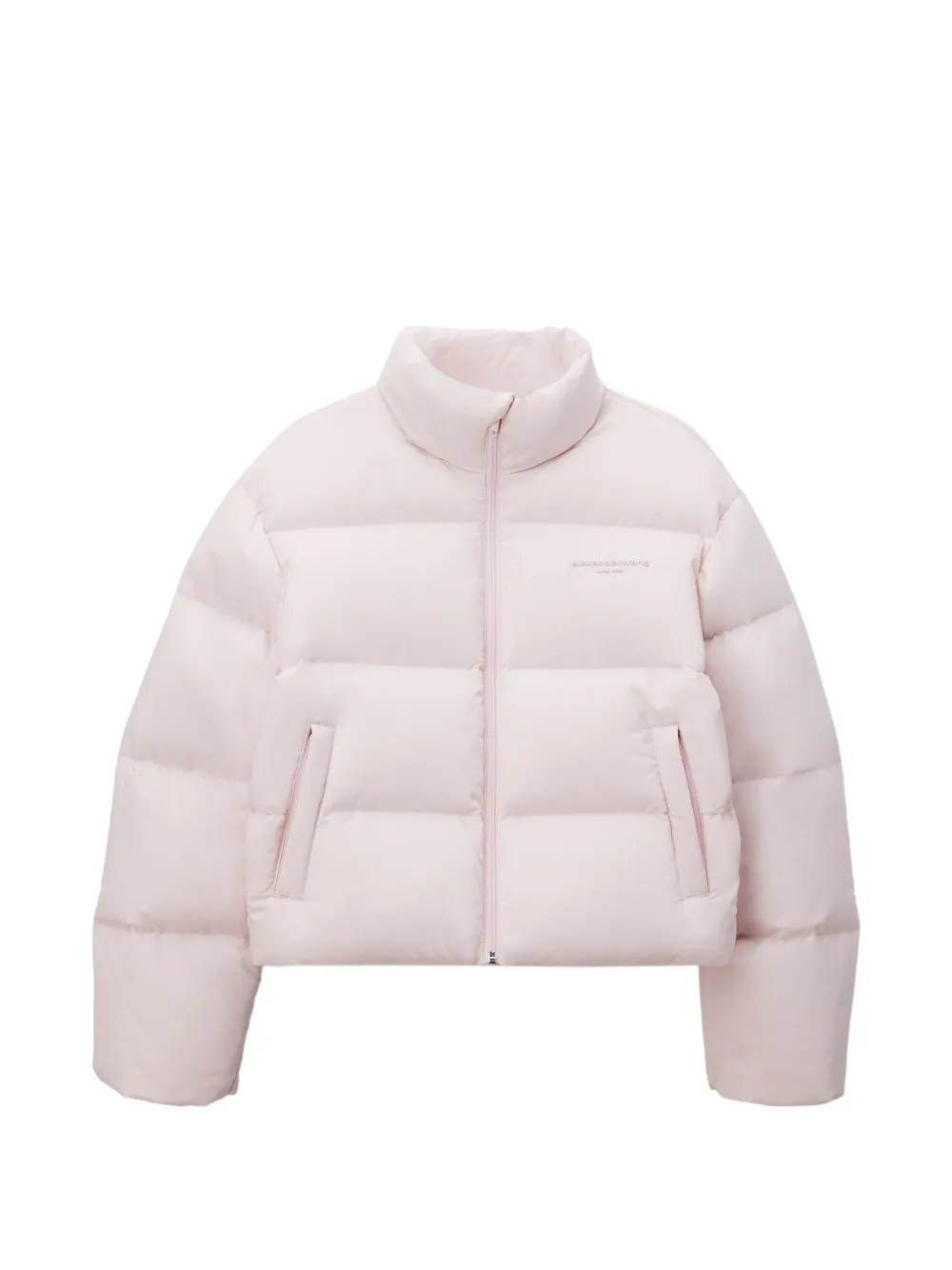 Alexander Wang cropped channel puffer jacket Roze