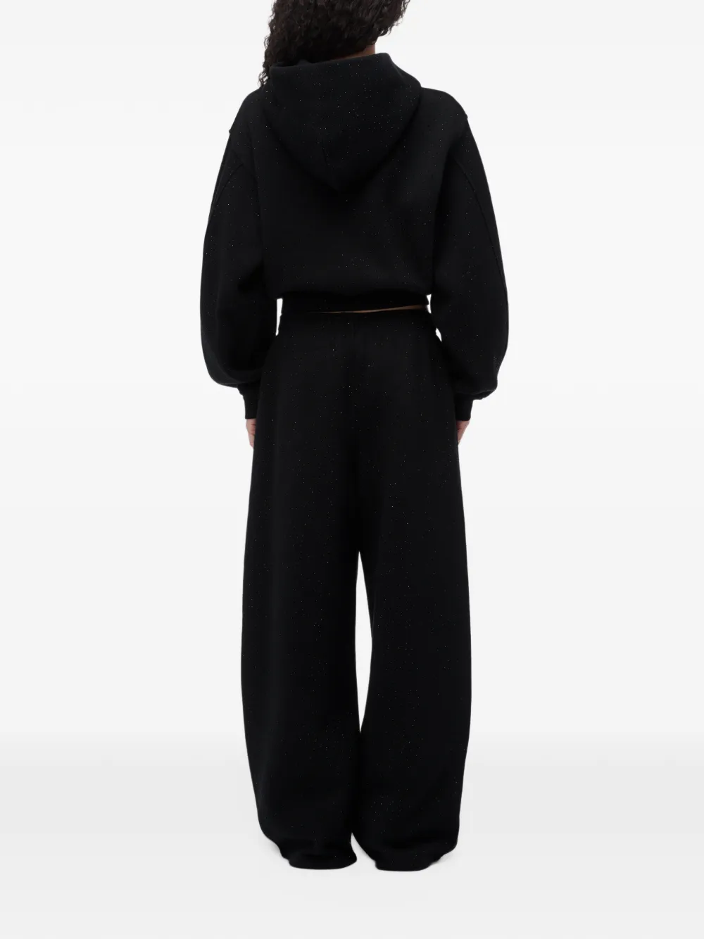 Alexander Wang zip-up hoodie w all over hotfix Zwart