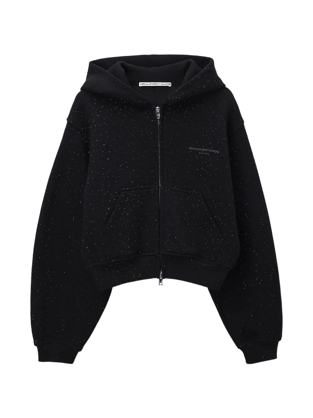 Alexander Wang zip-up hoodie w all over hotfix Zwart