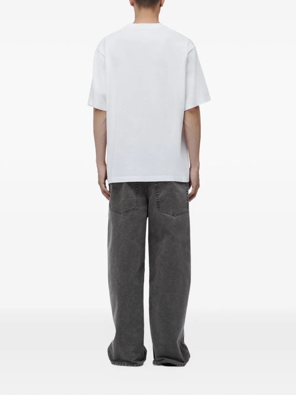 Alexander Wang short sleeve T-shirt w mirror logo Wit