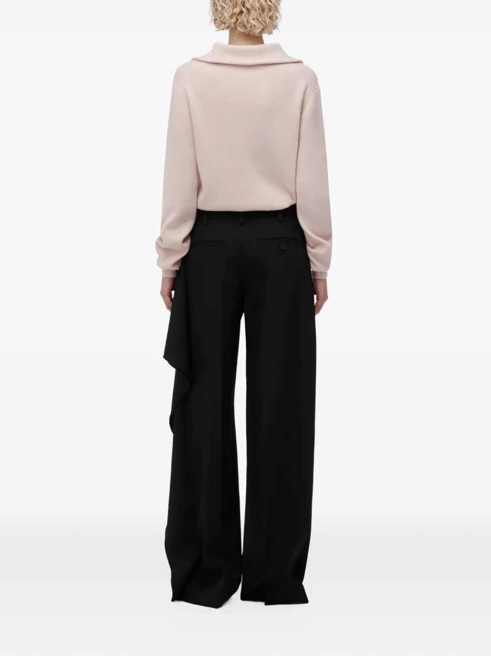 Alexander Wang ls double collar V-neck sweater Roze