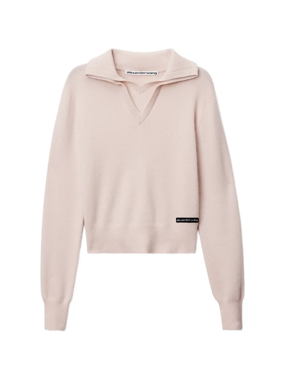 Alexander Wang ls double collar V-neck sweater Roze