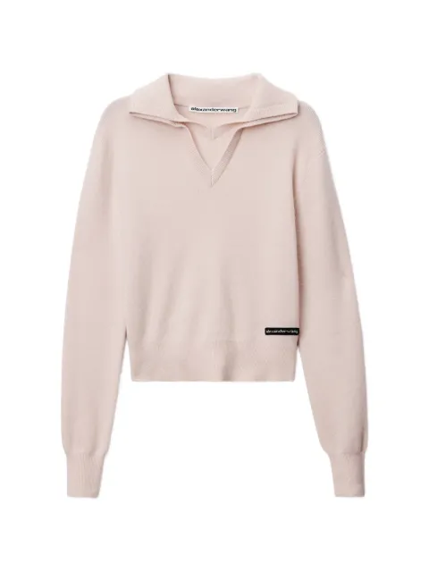 Alexander Wang ls 더블 칼라 V넥 스웨터