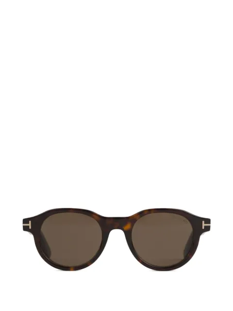 TOM FORD tortoiseshell-effect round-frame sunglasses