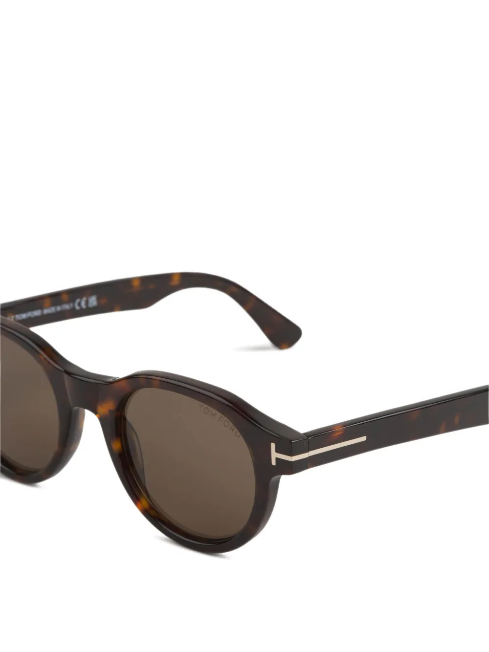 TOM FORD Eyewear tortoiseshell-effect round-frame sunglasses Bruin