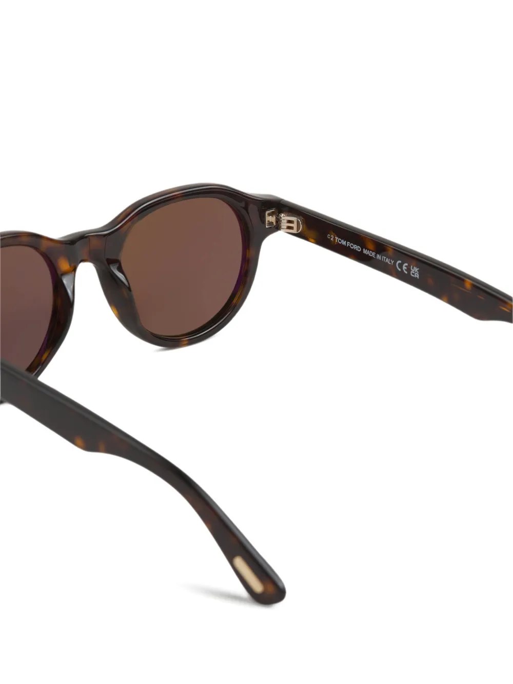 TOM FORD Eyewear tortoiseshell-effect round-frame sunglasses Bruin