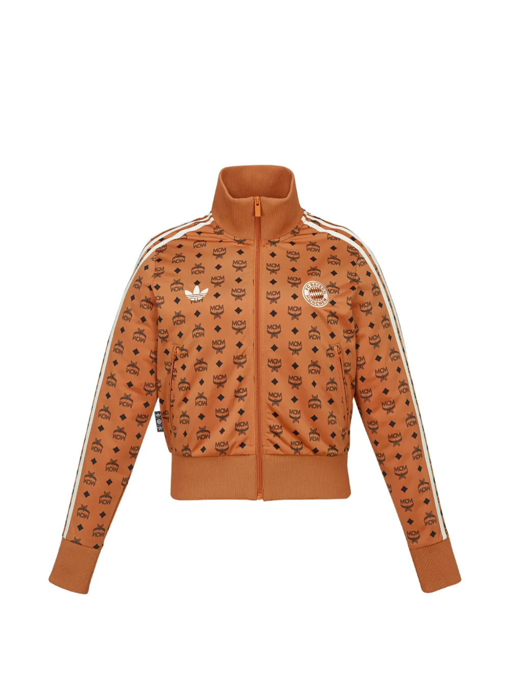 MCM x FC Bayern veste de survêtement à imprimé monogrammé et patch logo - Orange MCM x FC Bayern veste de survêtement à imprimé monogrammé et patch logo - Orange