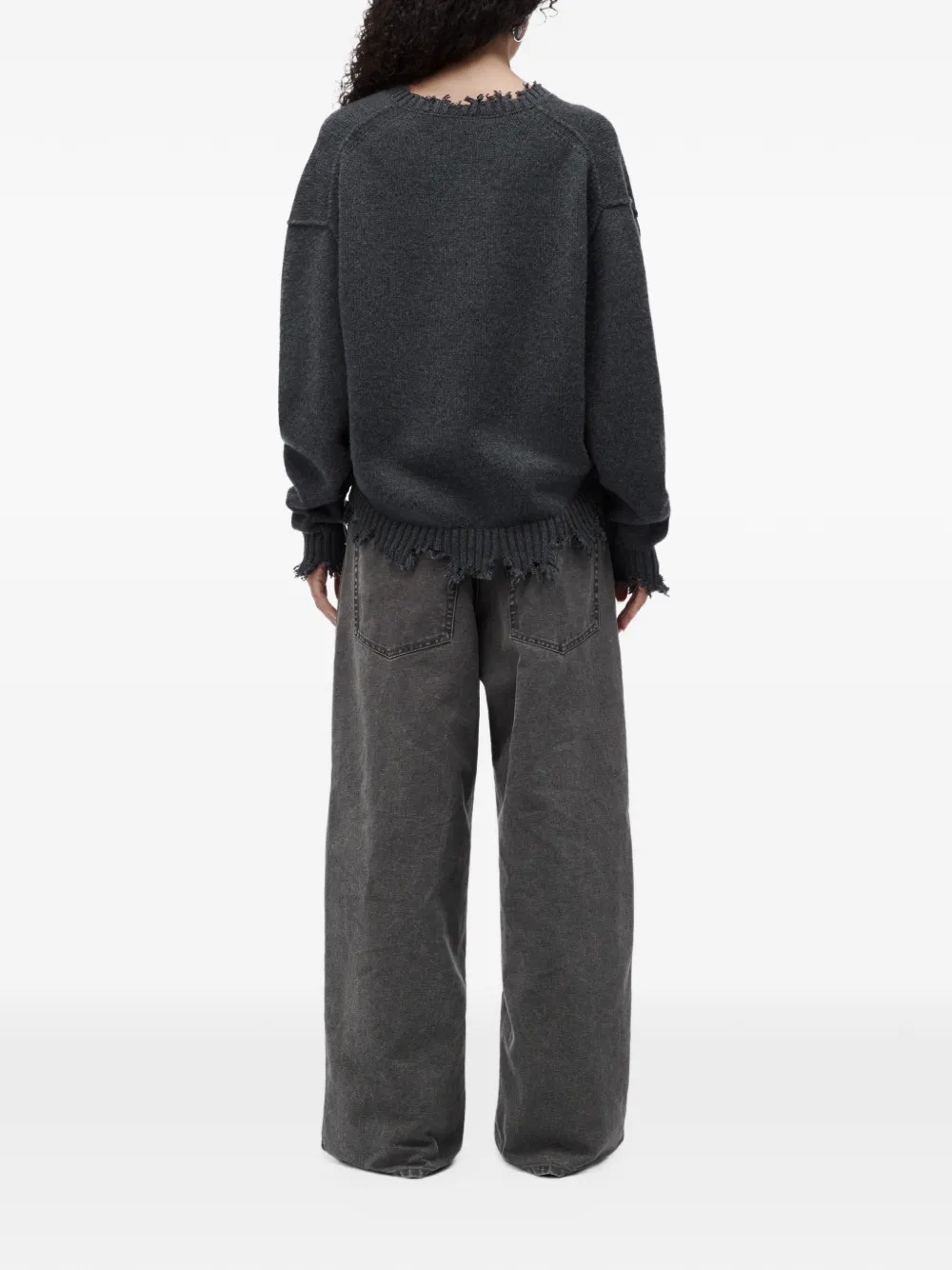 Alexander Wang grunge V-neck cardigan Grijs