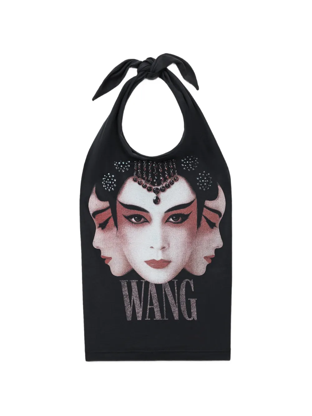 Alexander Wang halter top w hotfix graphic Zwart