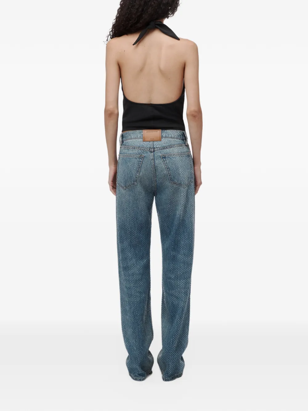 Alexander Wang halter top w hotfix graphic Zwart