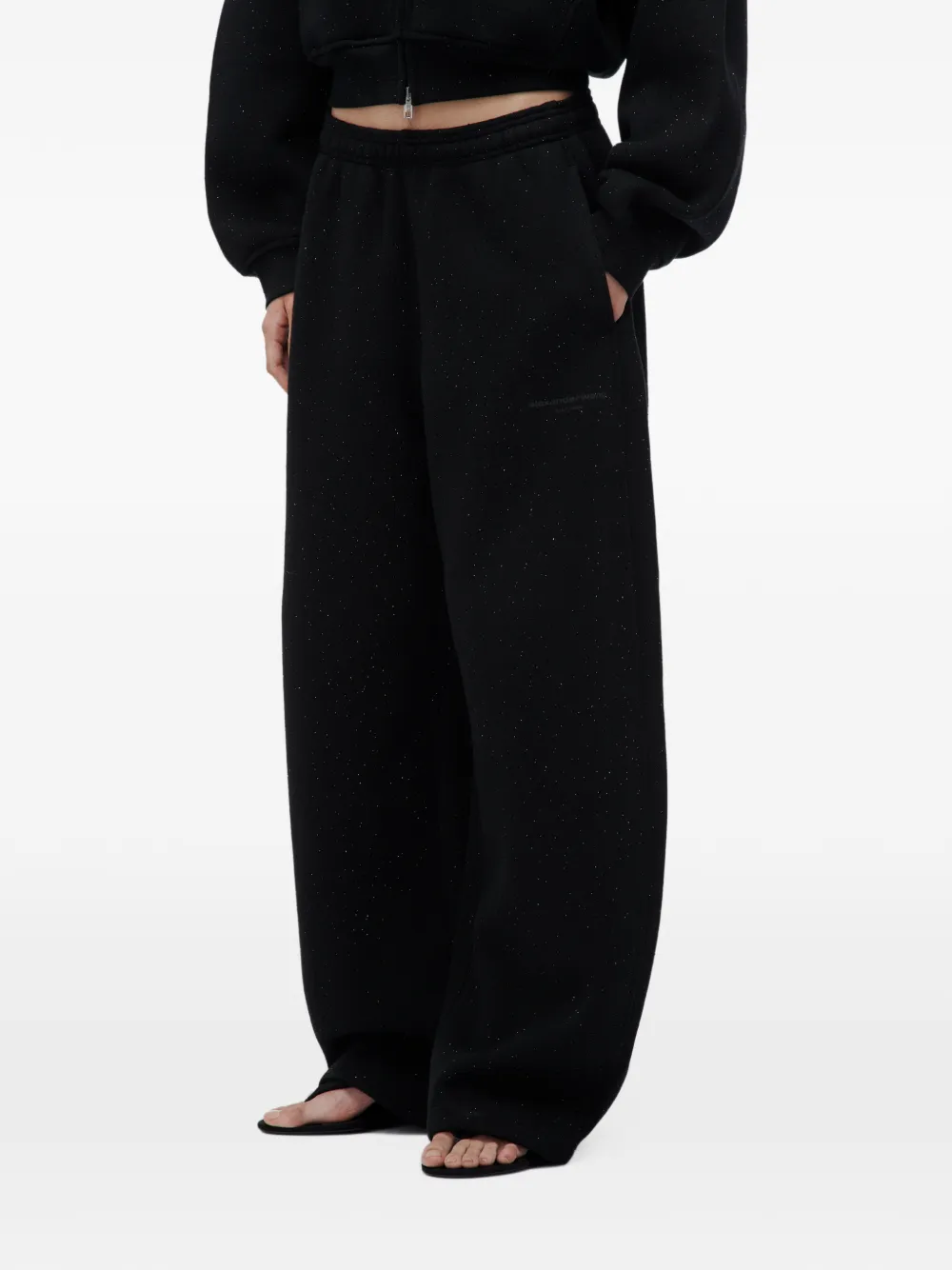 Alexander Wang mid-rise relaxed sweatpants w allover hotfix Zwart