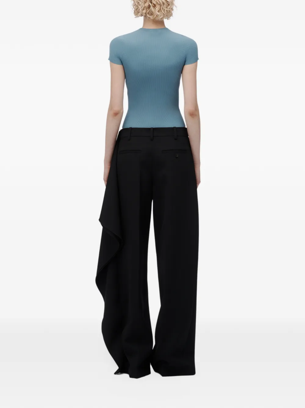 Alexander Wang jacquard logo short-sleeve crew-neck top Blauw