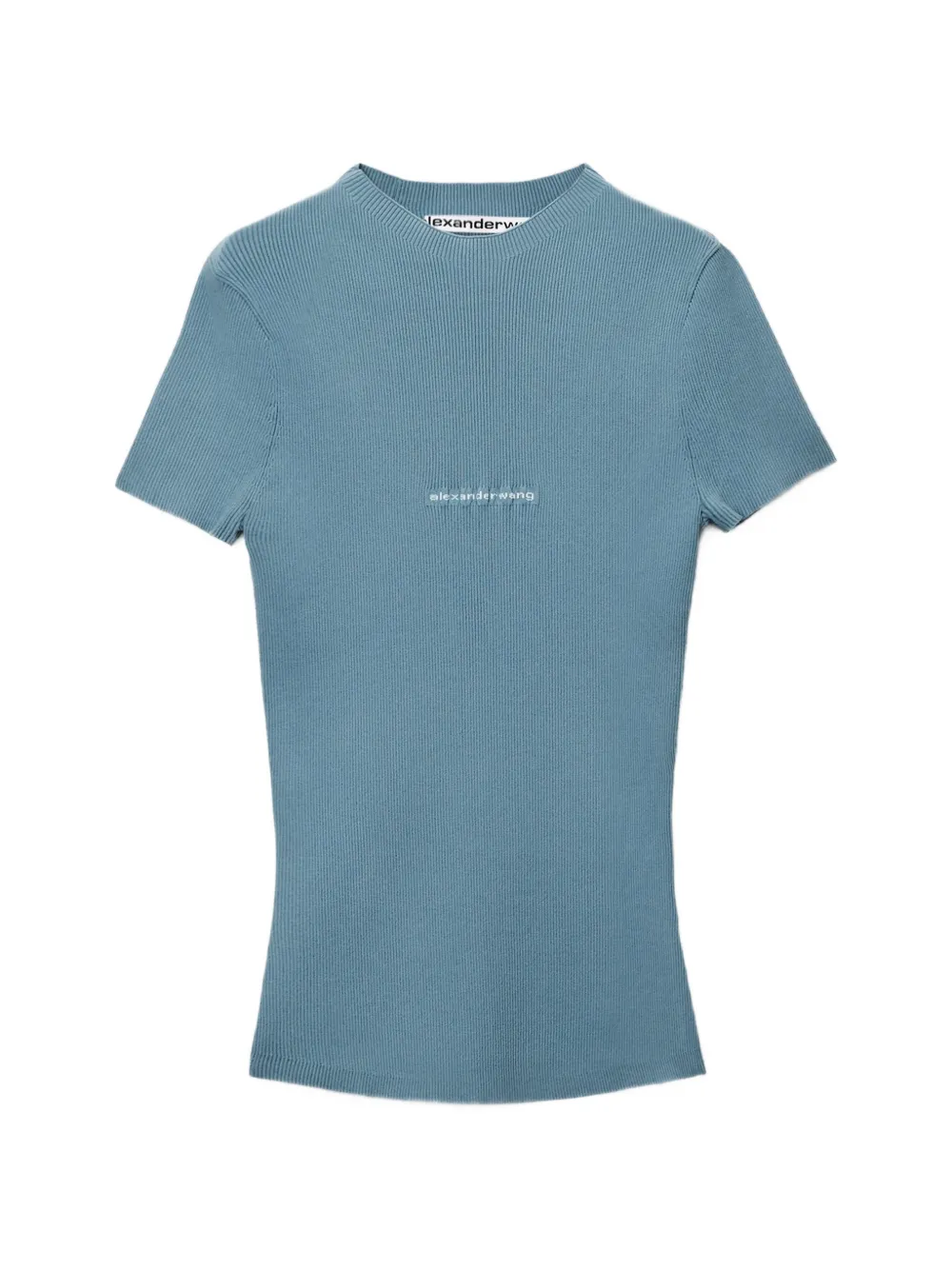Alexander Wang jacquard logo short-sleeve crew-neck top Blauw