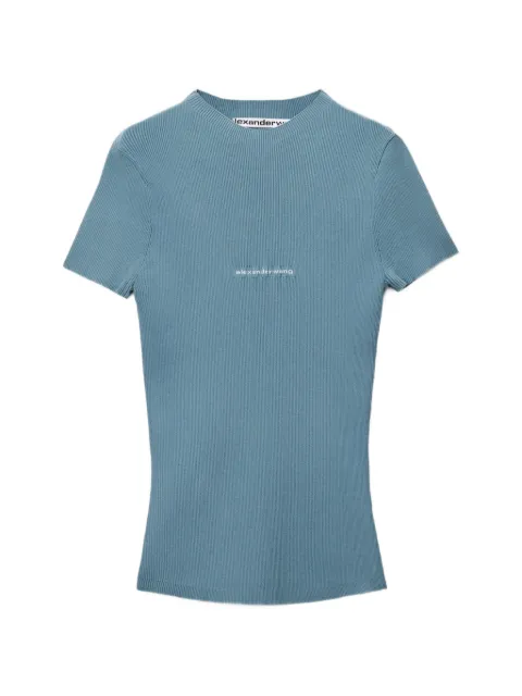 Alexander Wang jacquard logo short-sleeve crew-neck top