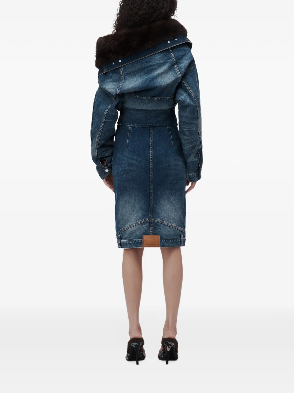 Alexander Wang upside down denim pencil skirt Blauw
