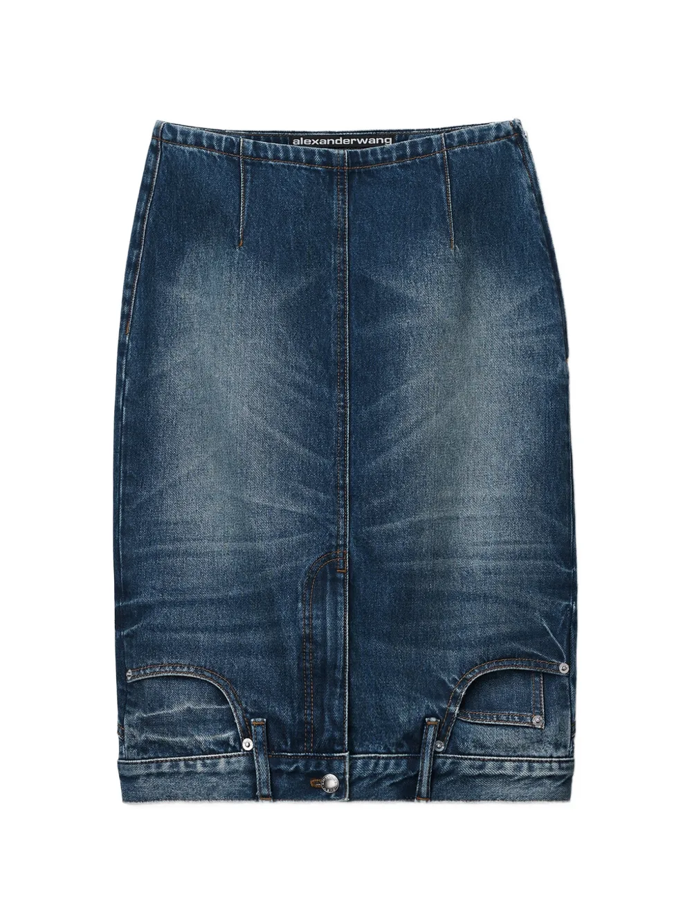 Alexander Wang upside down denim pencil skirt Blauw