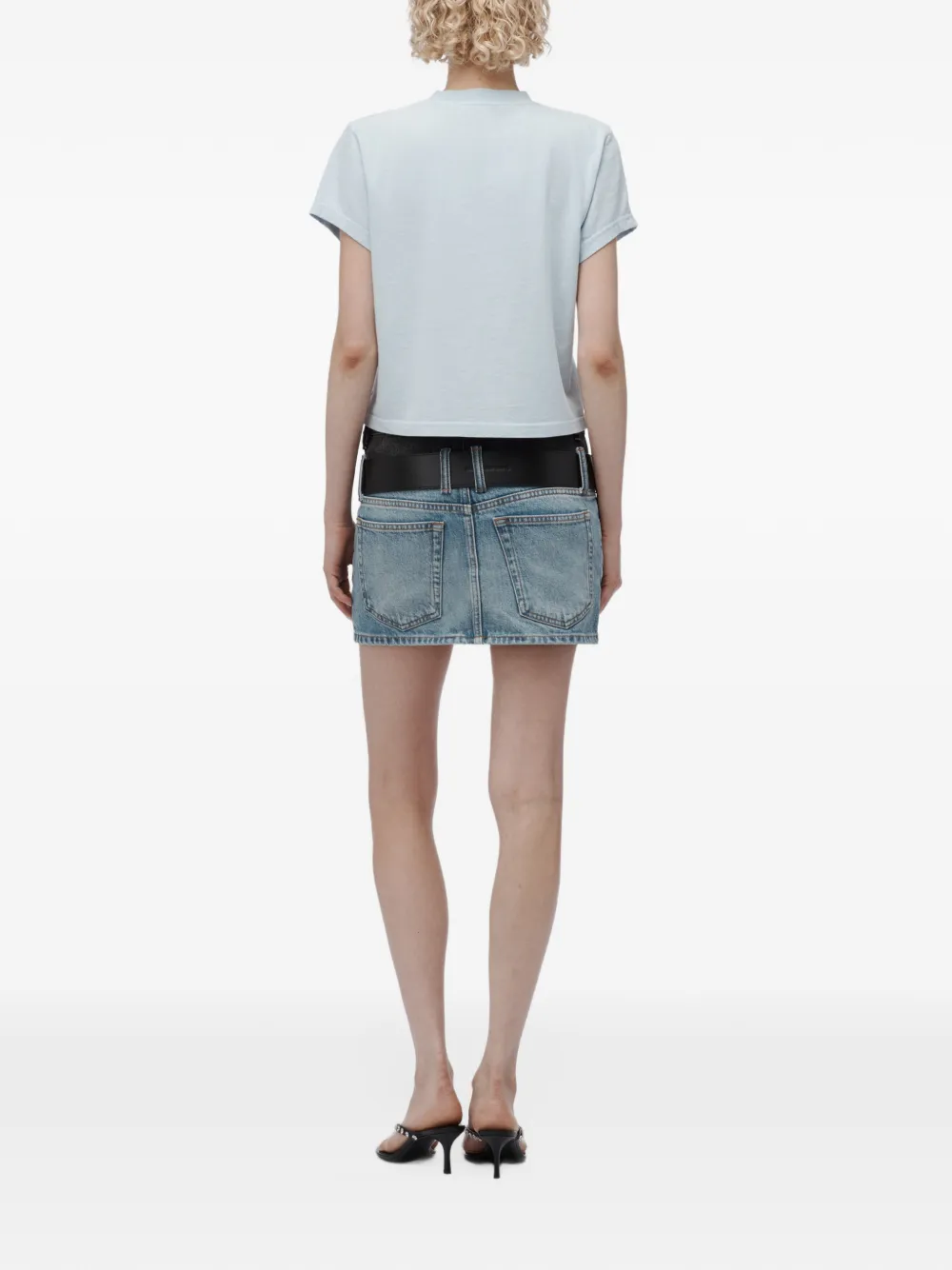 Alexander Wang Shrunken ss T-shirt w hotfix logo Blauw
