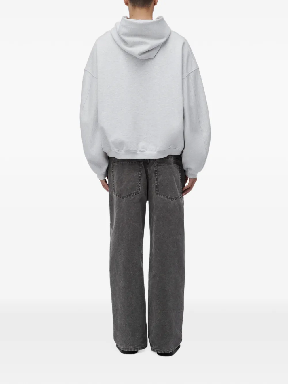 Alexander Wang oversized hoodie w mirror logo Grijs