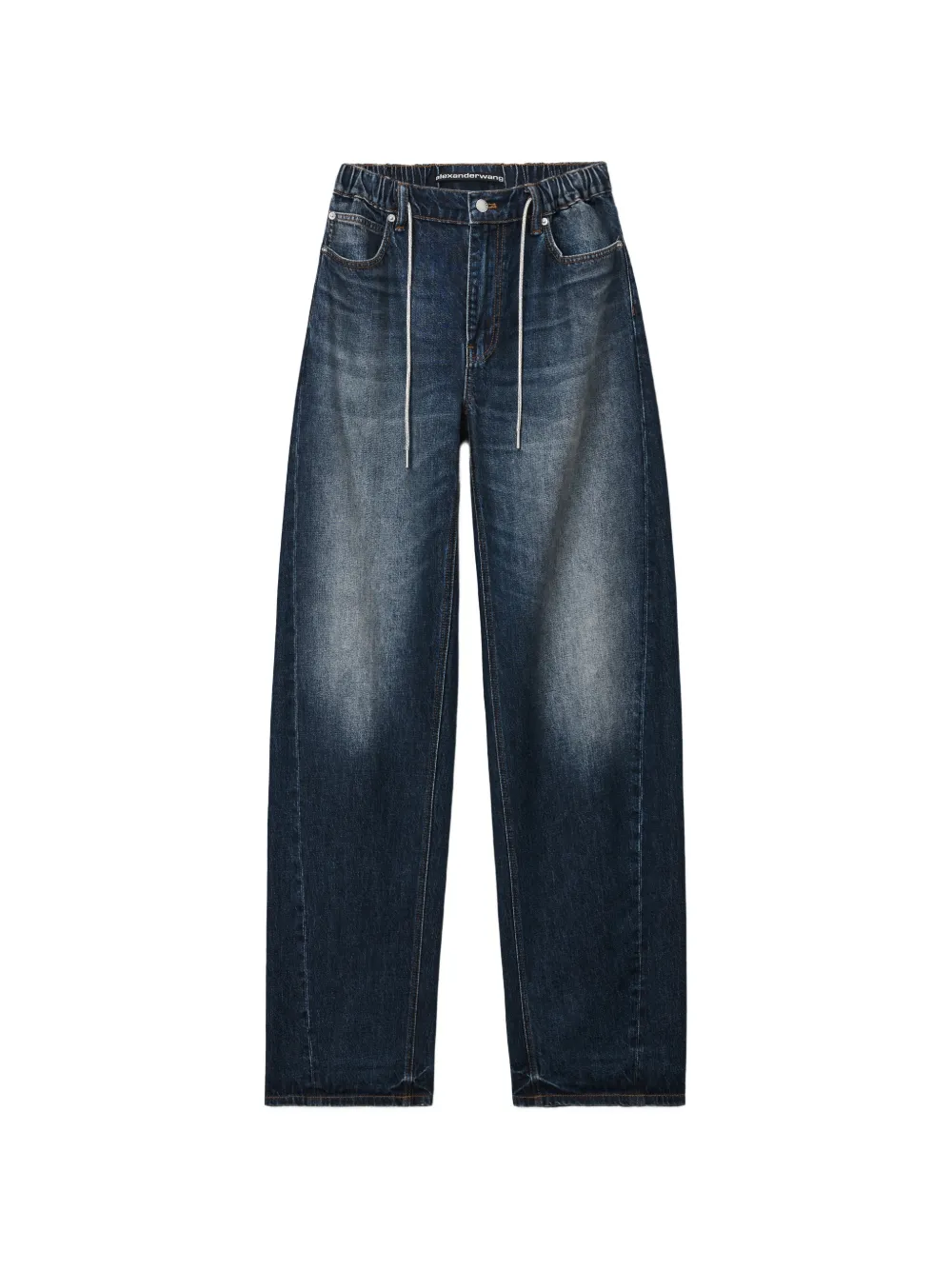 Alexander Wang rhinestone-drawcord balloon jeans - Blu