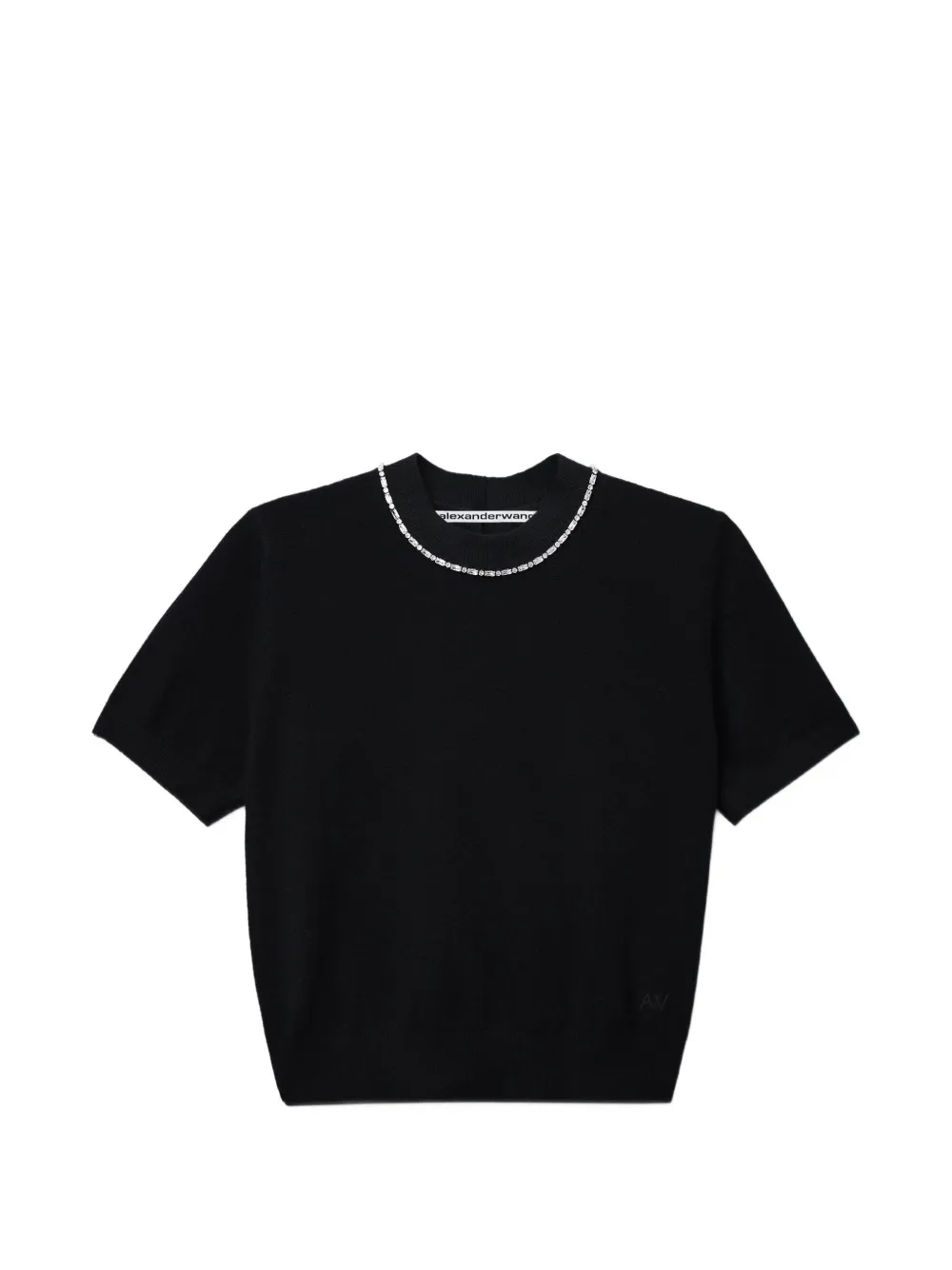 Alexander Wang short-sleeve crew with inlayed crystal top Zwart